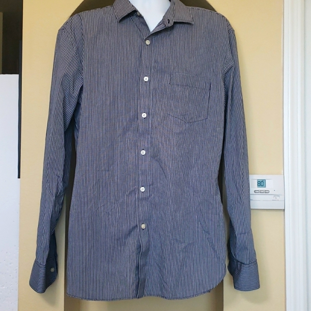 J. Crew down shirt button up gingham chest pocket blue‎ white